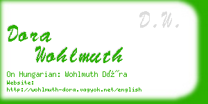 dora wohlmuth business card